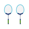 Set of 2 Badminton Rackets Blue Badminton Shuttlecocks